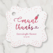 Étiquettes Cadeau Merci pour le mani rose (Devant)