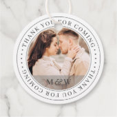 Étiquettes Cadeau Merci Pour Le Mariage Classique À Venir Photo Pers (Dos)