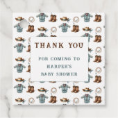 Étiquettes Cadeau Merci pour le prochain Baby shower Cowboy (Devant)