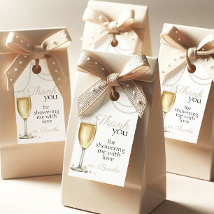 Étiquettes-cadeau Merci pour le Prosecco Perles Élégant pour la Mari