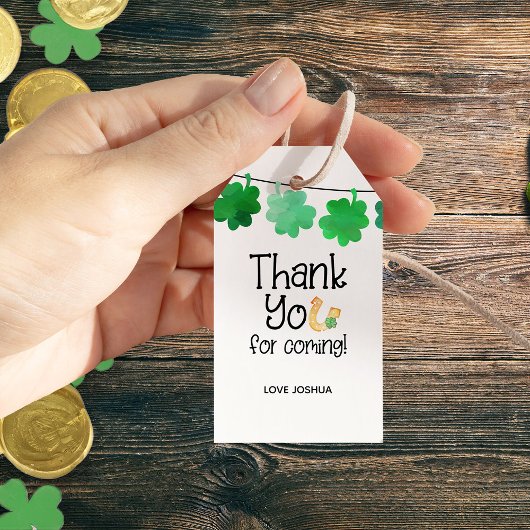Étiquettes-cadeau Merci pour le Shamrock irlandais chanceux à venir