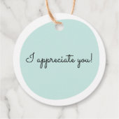 Étiquettes Cadeau Merci pour m'aider à développer l'appréciation de (Dos)