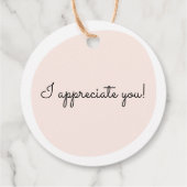 Étiquettes Cadeau Merci pour m'aider à développer l'appréciation de  (Dos)