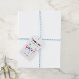 Étiquettes-cadeau Merci pour m'aider à grandir Appréciation de l'ens