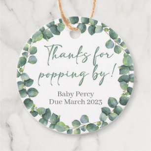 Étiquettes Cadeau Merci pour Popping By Champagne Baby shower Favor