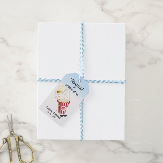Étiquettes-cadeau Merci pour Popping By Popcorn Event (Avec de laficelle)