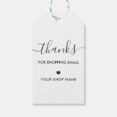 Étiquettes-cadeau Merci pour Shopping Small Étiquette, Kraft (Devant)