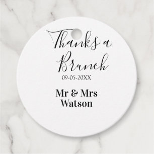 Étiquettes Cadeau Merci pour un nom de brunch post-mariage simple