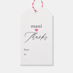 Étiquettes-cadeau Merci pour une manucure rose
