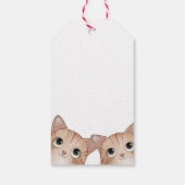 Étiquettes-cadeau Merci pour venir avec des chatons jumeaux mignons (Dos)