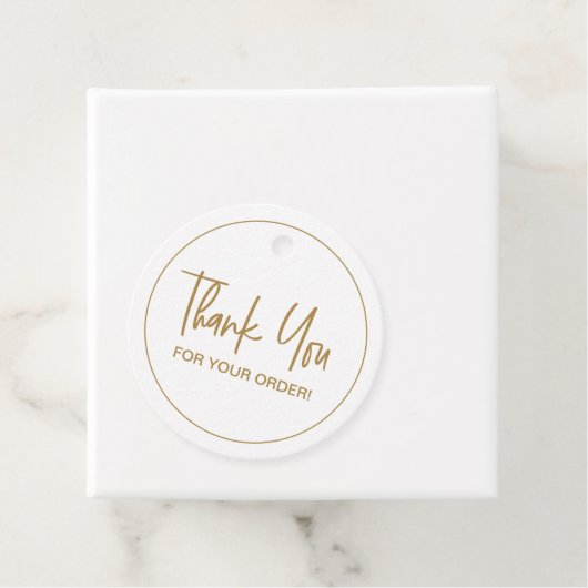 Étiquettes Cadeau Merci pour votre commande Script moderne (En situation)