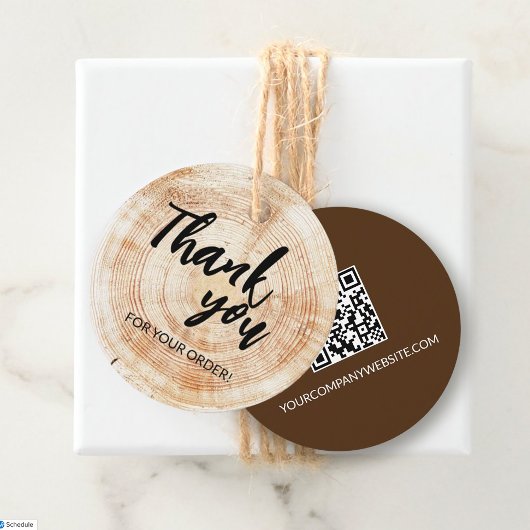 Étiquettes Cadeau Merci pour votre commande site professionnel code