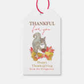 Étiquettes-cadeau Merci pour vous écureuil Thanksgiving (Devant)