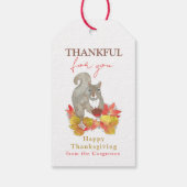Étiquettes-cadeau Merci pour vous écureuil Thanksgiving (Dos)