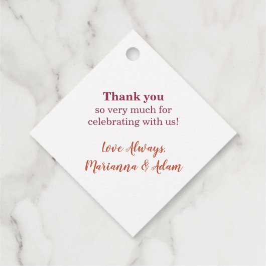 Étiquettes Cadeau Merci Pour Vous Parti Engagement Mariage de automn (Dos)