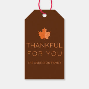 Étiquettes-cadeau Merci Pour Vous Thanksgiving minimaliste moderne