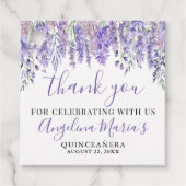 Étiquettes Cadeau Merci pourpre de Quinceanera (Devant)