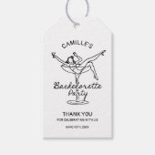 Étiquettes-cadeau Merci Retro Champagne Bachelorette (Devant)