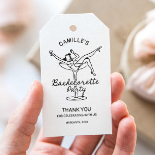 Étiquettes-cadeau Merci Retro Champagne Bachelorette