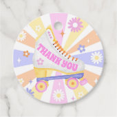 Étiquettes Cadeau Merci Retro Roller Skate fête d'anniversaire (Devant)