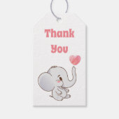 Étiquettes-cadeau Merci rose bébé (Devant)