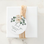 Étiquettes Cadeau Merci Rose blanc et vert (En situation)