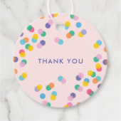 Étiquettes Cadeau Merci rose Confetti (Devant)