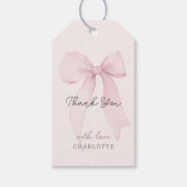 Étiquettes-cadeau Merci rose Coquette Bow (Devant)