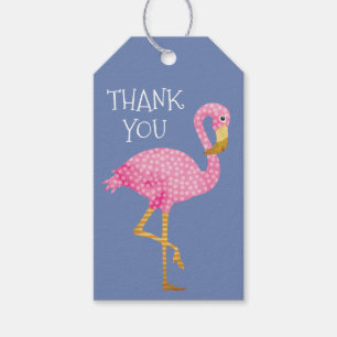 Étiquettes-cadeau Merci rose et pourpre de Flamant rose