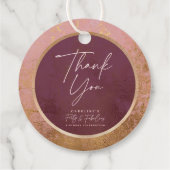 Étiquettes Cadeau Merci rose Gold 40e anniversaire de fête (Dos)