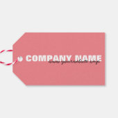 Étiquettes-cadeau Merci rose moderne pour la pendaison de commande (Dos Horizontal)