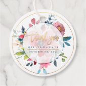 Étiquettes Cadeau Merci, Roses ombrées rouges (Devant)