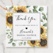 Étiquettes Cadeau Merci rustique de tournesol Eucalyptus (Devant)