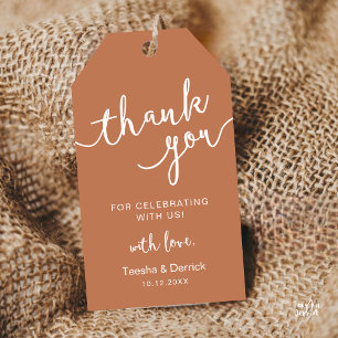 Étiquettes-cadeau Merci rustique du mariage
