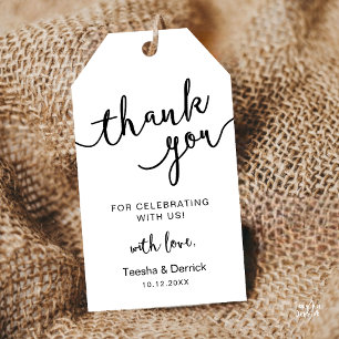 Étiquettes-cadeau Merci rustique du mariage