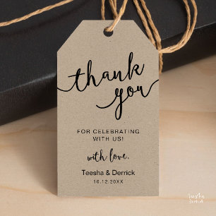 Étiquettes-cadeau Merci rustique du mariage