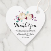 Étiquettes Cadeau Merci Rustique Floral Mariage Favoriser les étique (Dos)