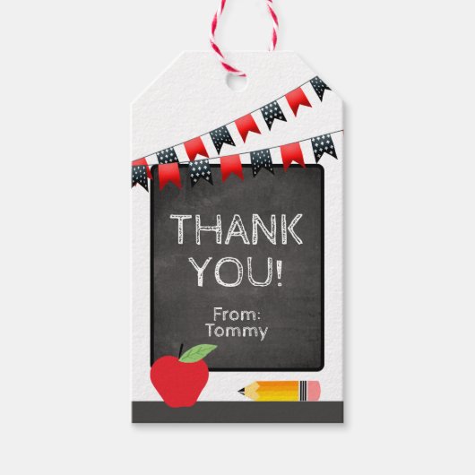 Étiquettes-cadeau Merci scolaire (Devant)