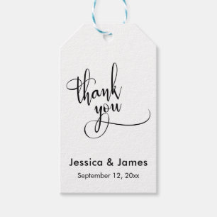 Étiquettes-cadeau Merci Script Élaboré Mariage Personnalisé