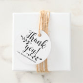 Étiquettes Cadeau Merci script personnalisé rustique Thanksgiving (En situation)