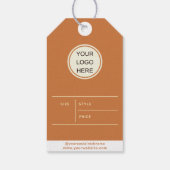 Étiquettes-cadeau Merci Script Vêtements Prix de l'entreprise Logo (Dos)