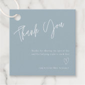 Étiquettes Cadeau Merci simple Dusty Blue Fête des mariées (Devant)