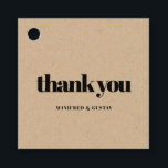 Étiquettes Cadeau Merci simple et élégant<br><div class="desc">Minimaliste mais frappant : adoptez ce design typographique légèrement rétro et élégant pour votre papeterie mariage. Texte,  couleurs et arrière - plans entièrement personnalisables.</div>