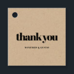 Étiquettes Cadeau Merci simple et élégant<br><div class="desc">Minimaliste mais frappant : adoptez ce design typographique légèrement rétro et élégant pour votre papeterie mariage. Texte,  couleurs et arrière - plans entièrement personnalisables.</div>