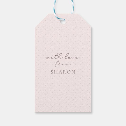 Étiquettes-cadeau Merci simple, rose, floral, script (Dos)