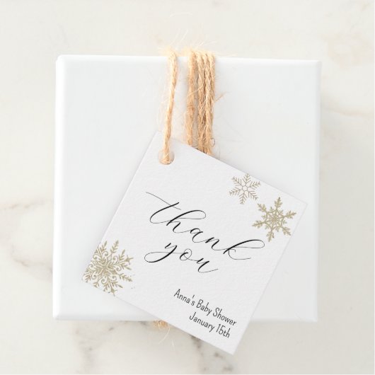 Étiquettes Cadeau Merci Snowflake (En situation)