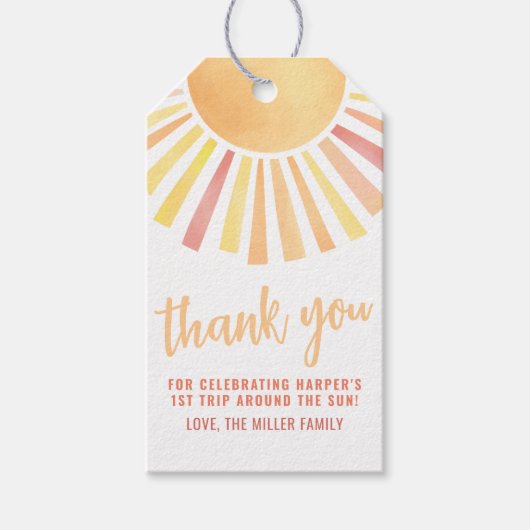 Étiquettes-cadeau Merci Sun (Devant)