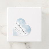 Étiquettes Cadeau Merci Swash Names mariage bleu clair (En situation)