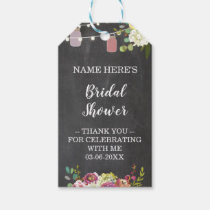 Étiquettes-cadeau Merci Tag Floral Favor Fête des mariées Jar