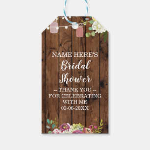 Étiquettes-cadeau Merci Tag Floral Favoriser Bois Jar Fête des marié